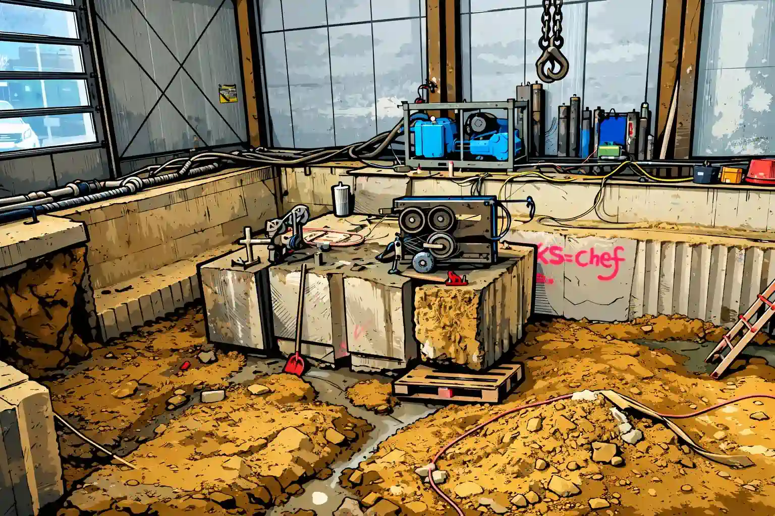 Dübelbohrungen bei Jandeck Kernbohrungen – Illustration der Arbeit auf der Baustelle