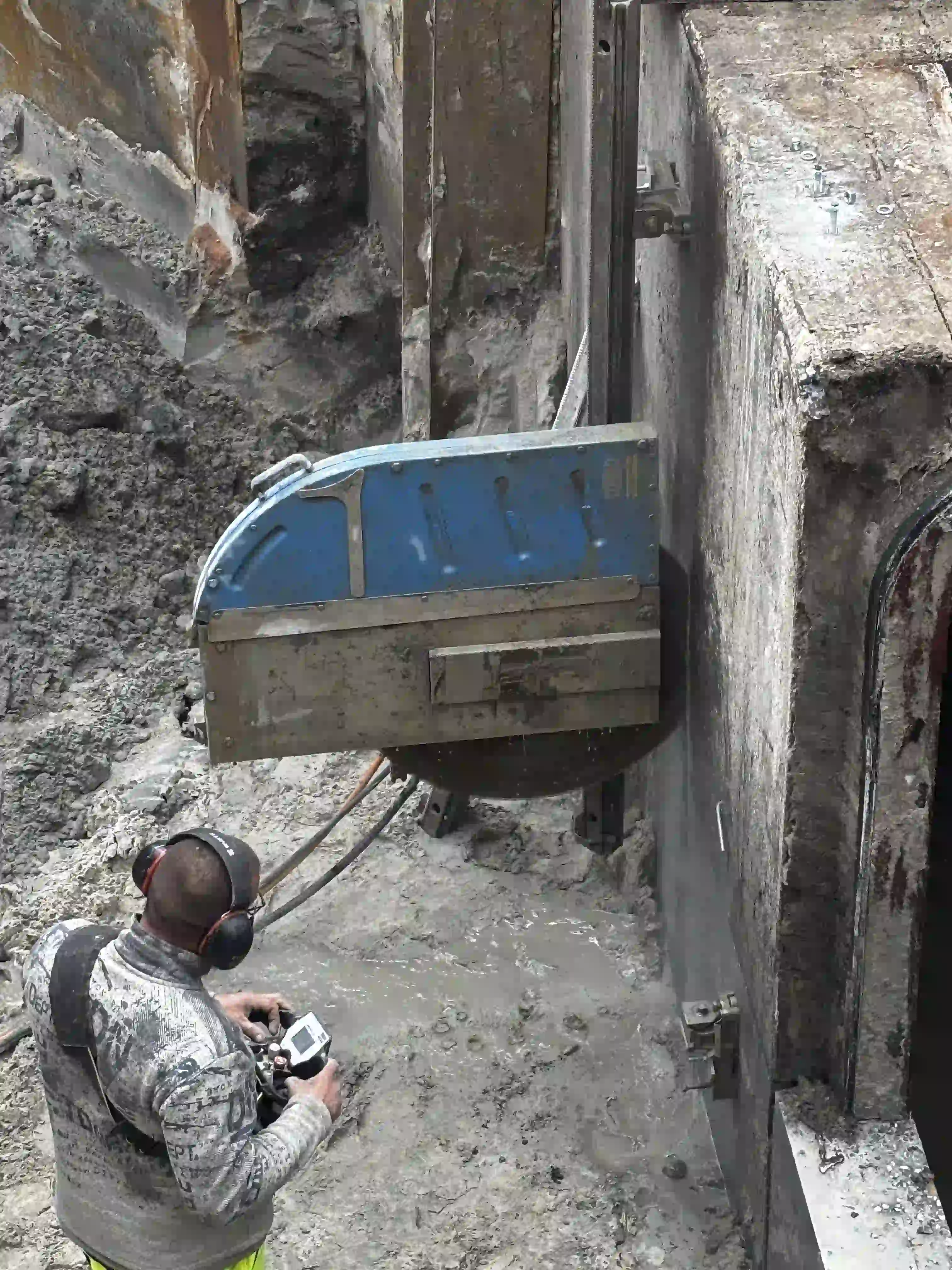 Wandsäge im Einsatz – Nahaufnahme